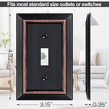 Dyekou Oil Rubbed Bronze Light Switch Cover Plate